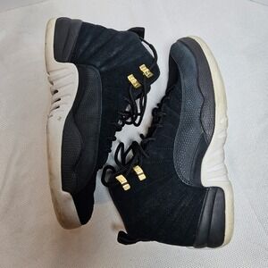Jordan 12 Retro Reverse Taxi Black Suede Gold 153265-017 7Y (8.5W) NO BOX